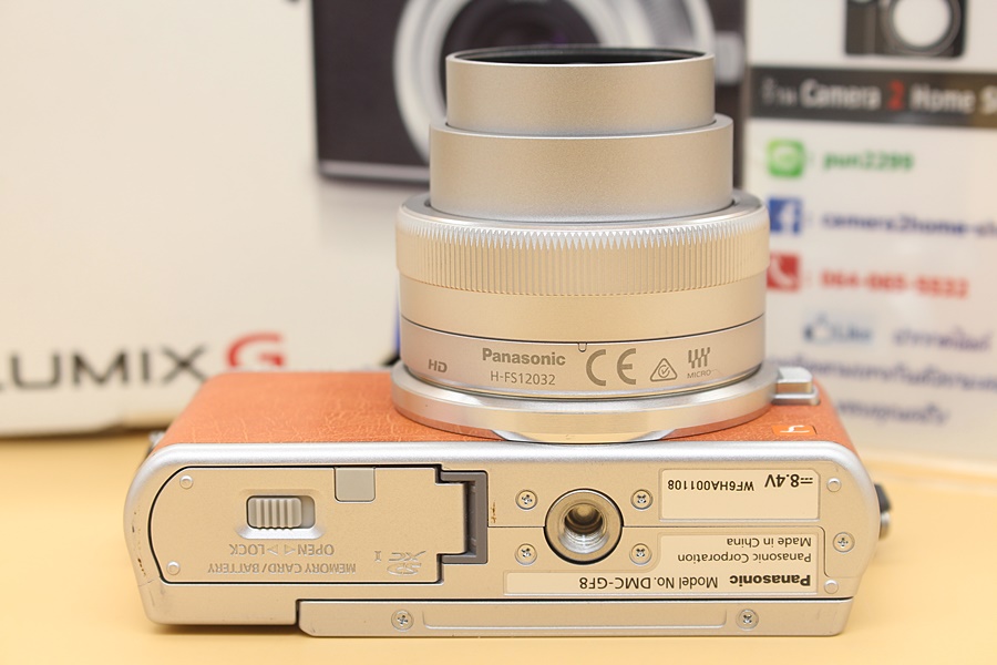 ขาย Panasonic lumix DMC GF-8K + Lens lumix 12-32mm(สีน้ำตาล) สภาพสวย อดีตประกันศูนย์ เมนูไทย มีWiFiในตัว ชัตเตอร์14,230 รูป อุปกรณ์ครบกล่อง จอทัชสกรีนติดฟิ